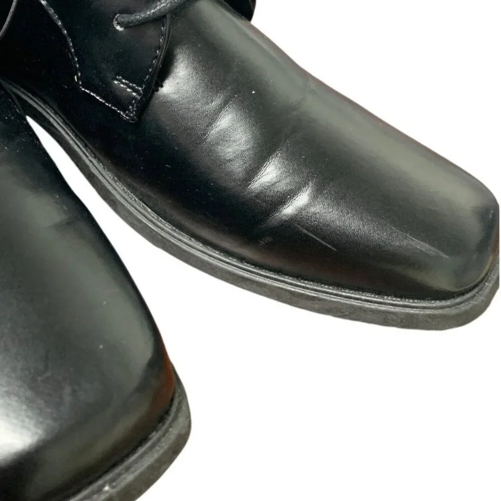 Josmo Big Boys Size 5 Black Faux Leather Lace Up Classic Comfort Oxford Shoes